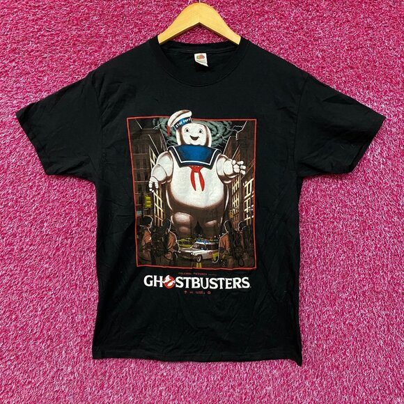 Stay Puft Marshmallow vs Ghostbusters Graphic Design T-Shirt Medium - Picture 3 of 4